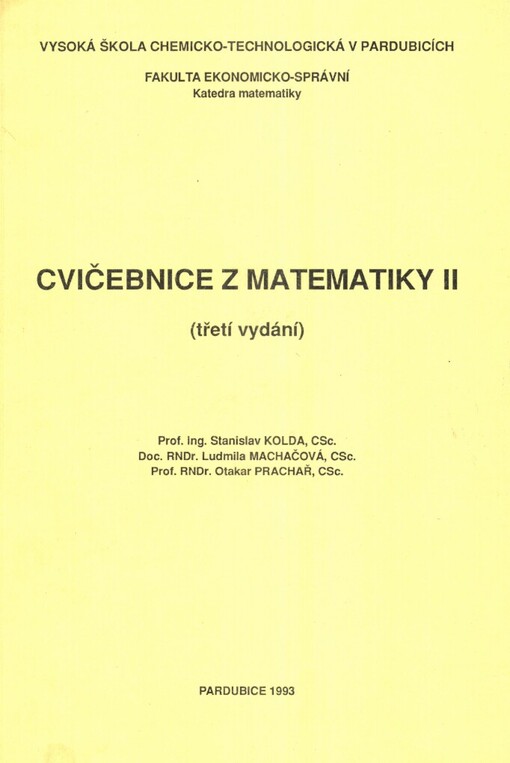 Cvičebnice z matematiky II