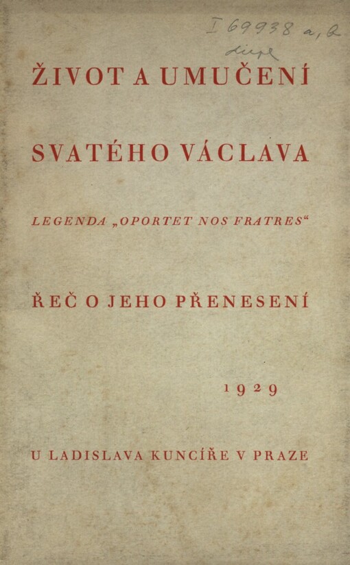 Život a umučení sv. Václava: Legenda