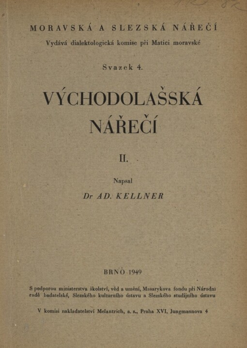 Východolašská nářečí. [Díl] II