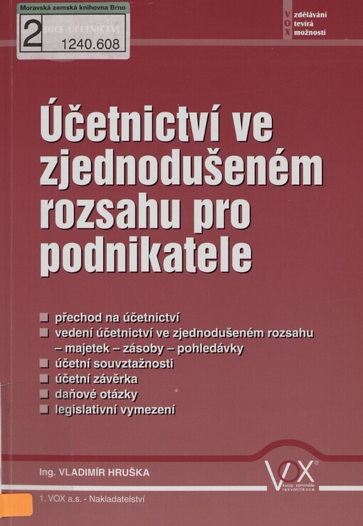 Účetnictví ve zjednodušeném rozsahu pro podnikatele