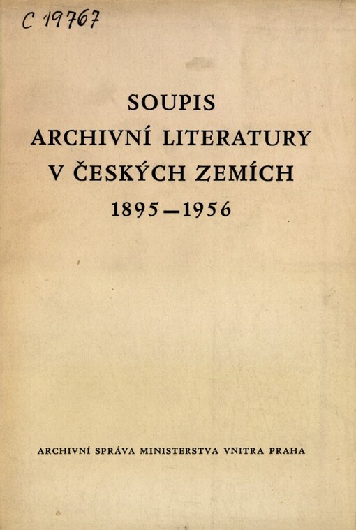 Soupis archivní literatury v českých zemích 1895-1956
