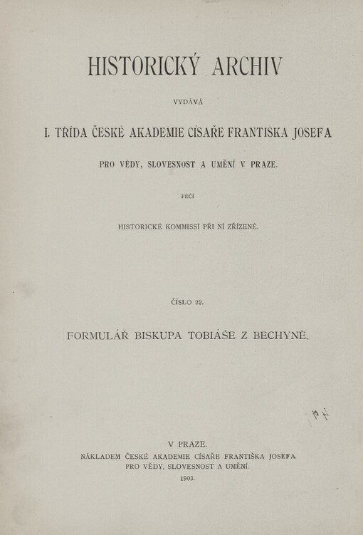 Formulář biskupa Tobiáše z Bechyně : (1279-1296)