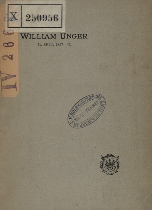 Katalog der William Unger-Ausstellung