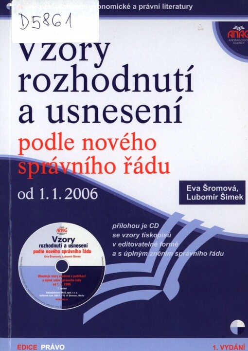 Vzory rozhodnutí a usnesení podle nového správního řádu od 1.1.2006