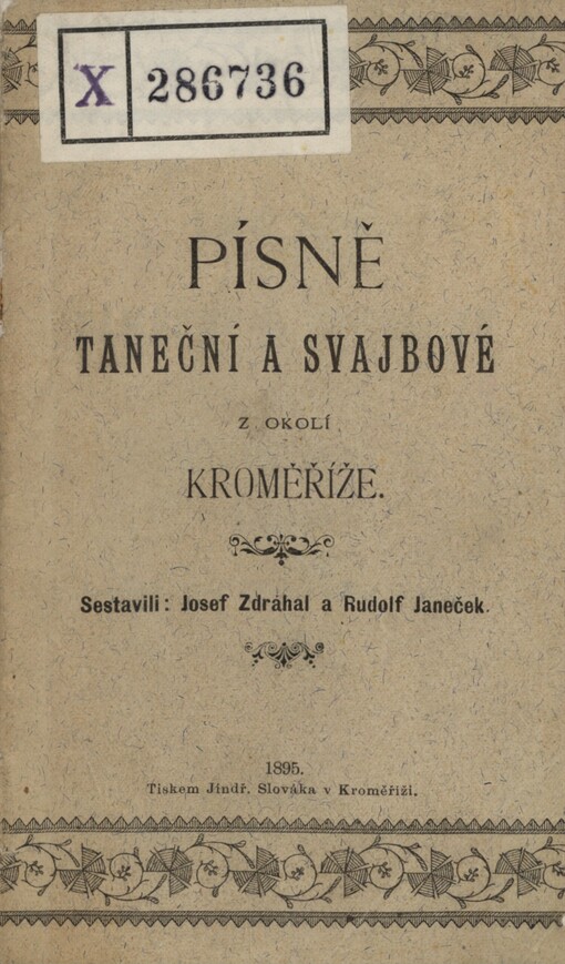 Písně taneční a svajbové z okolí Kroměříže