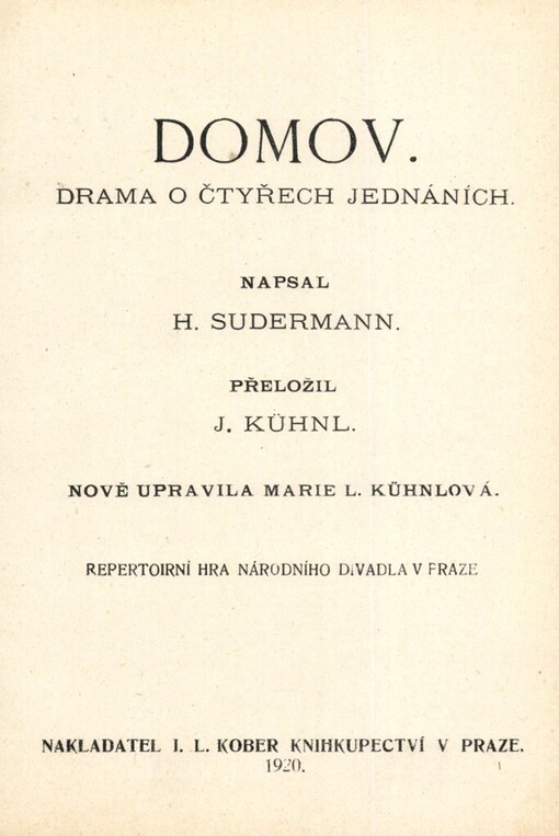 Domov :drama o 4 jednáních