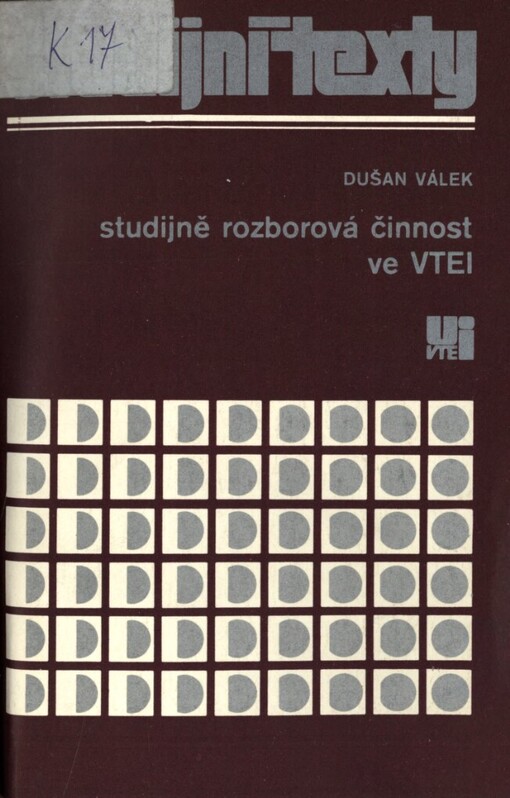 Studijně rozborová činnost ve VTEI