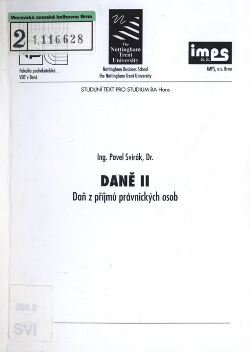 Daně II: Daň z příjmů právnických osob