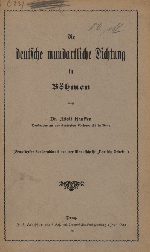 deutsche mundartliche Dichtung in Böhmen