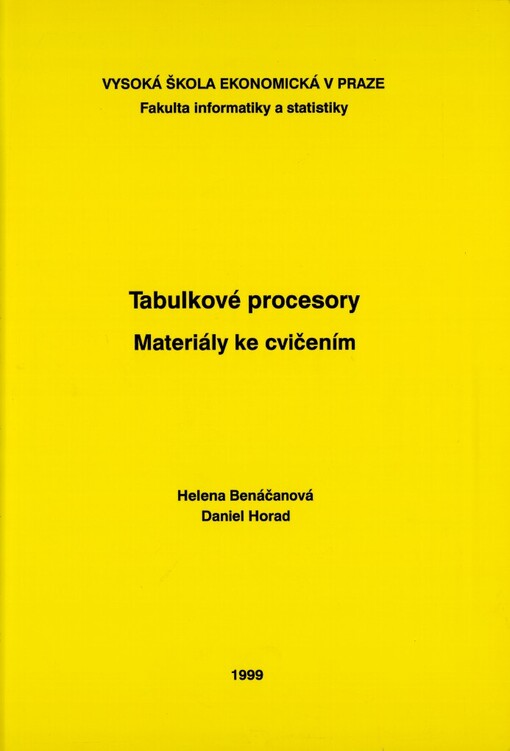 Tabulkové procesory: materiály ke cvičením