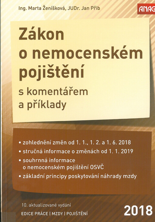 ANAG Zákon o nemocenském pojištění s komentářem a příklady 2018