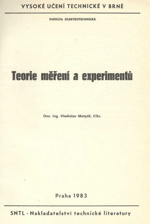 Teorie měření a experimentů