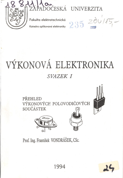 Výkonová ekektronika. Sv. 1., Přehled výkonových polovodičových součástek