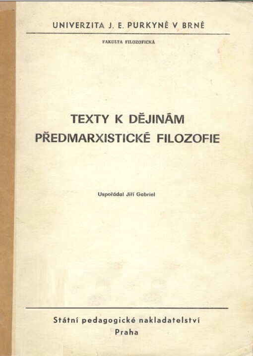 Texty k dějinám předmarxistické filozofie
