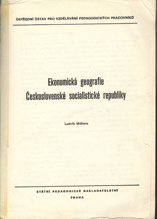 Ekonomická geografie Československé socialistické republiky