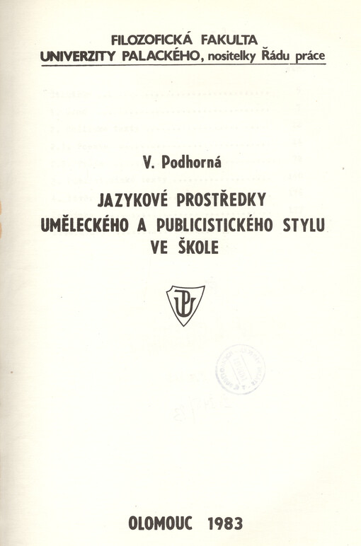 Jazykové prostředky uměleckého a publicistického stylu ve škole