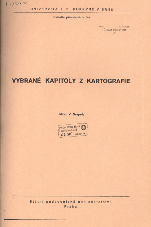 Vybrané kapitoly z kartografie : určeno pro posl. fakulty přírodověd. a pedagog.