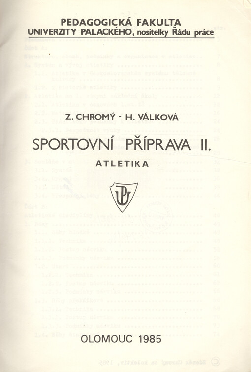 Sportovní příprava II.Atletika