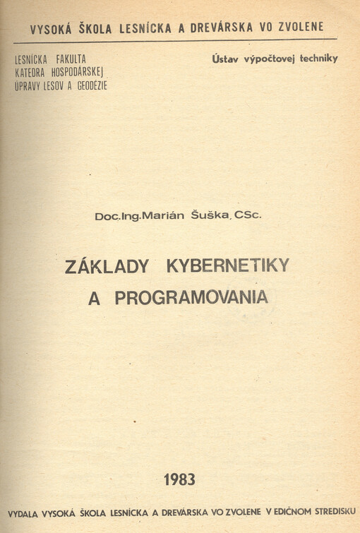 Základy kybernetiky a programovania