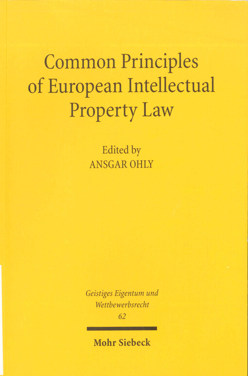 Common principles of European intellectual property law