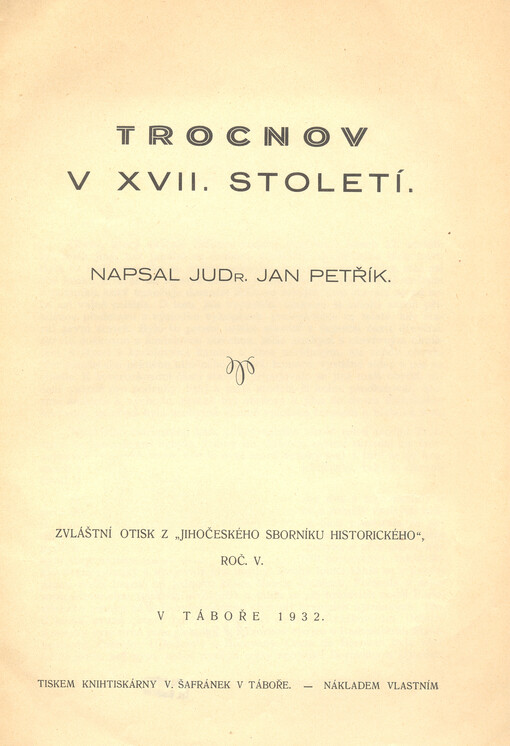 Trocnov v XVII. století