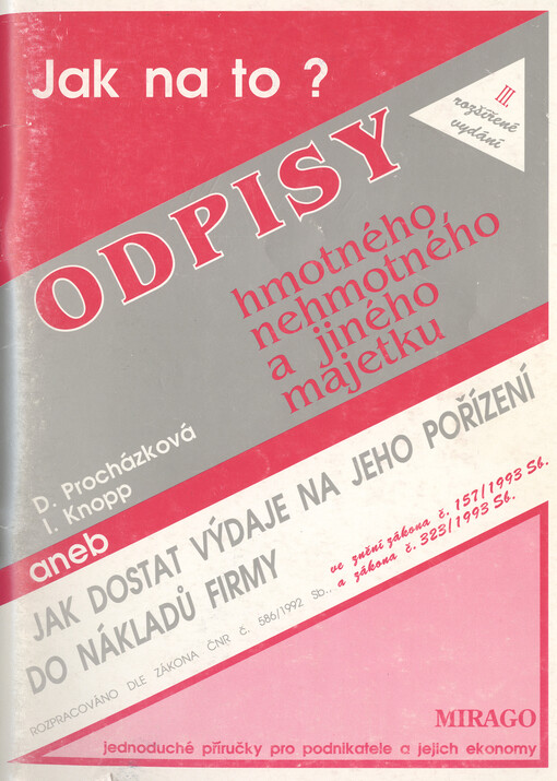 Odpisy hmotného, nehmotného a jiného majetku : [k 1.9.1994]