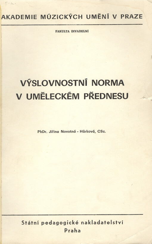 Výslovnostní norma v uměleckém přednesu