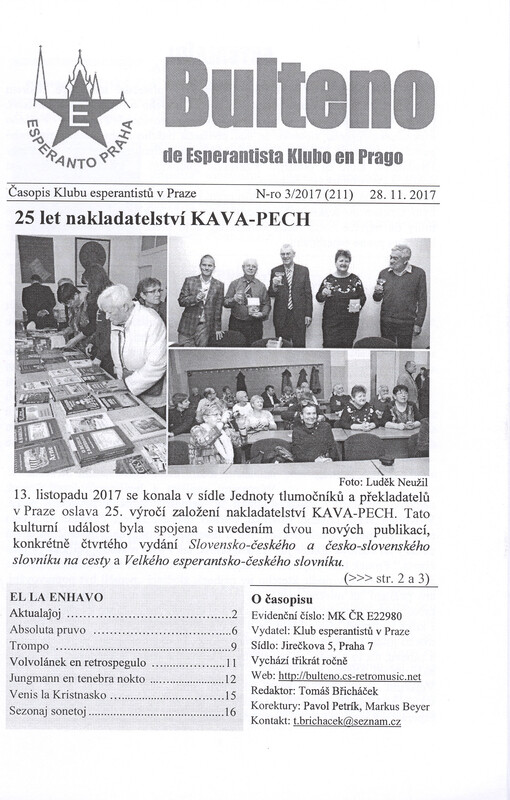 Bulteno de Esperantista klubo en Praha = Věstník Klubu esperantistů v Praze