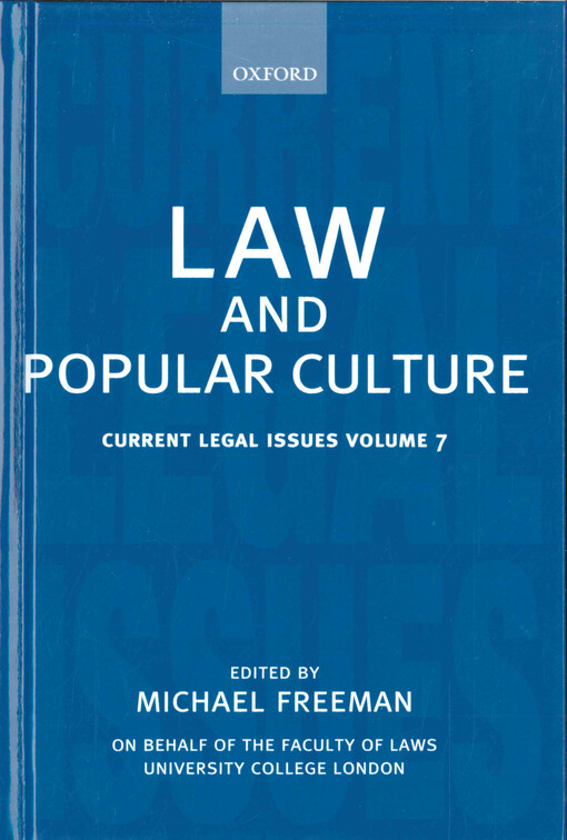 Law and popular culture : current legal issues 2004