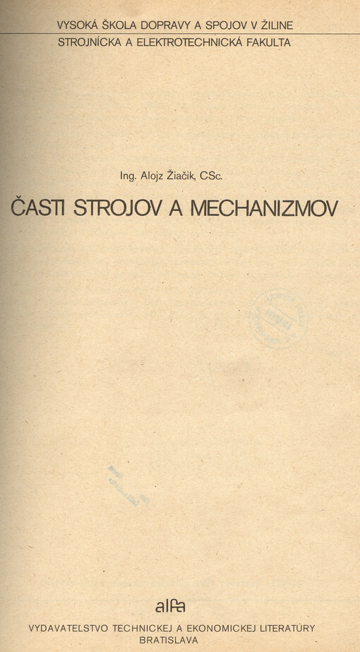 Časti strojov a mechanizmov