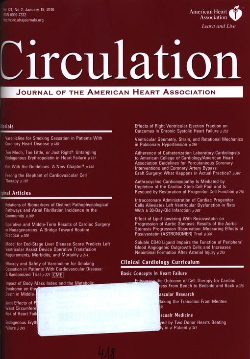 Circulation : journal of the American Heart Association