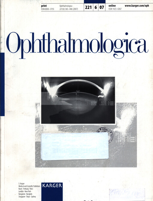 Ophthalmologica :international journal of ophthalmology
