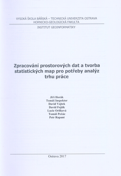Zpracování prostorových dat a tvorba statistických map pro potřeby analýz trhu práce