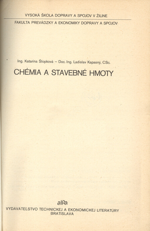 Chémia a stavebné hmoty