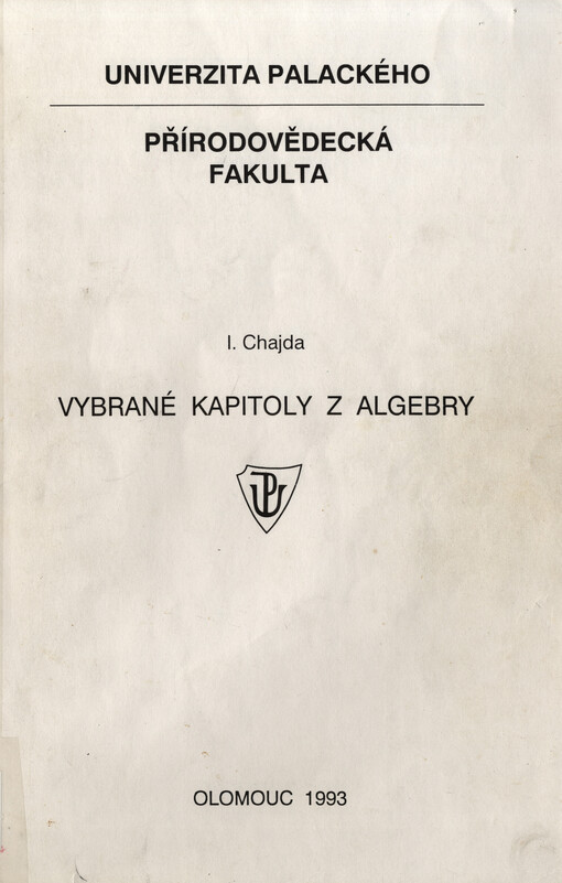 Vybrané kapitoly z algebry