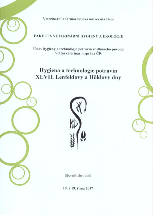 ... Lenfeldovy a Höklovy dny : konference o hygieně a technologii potravin : Brno ... : sborník
