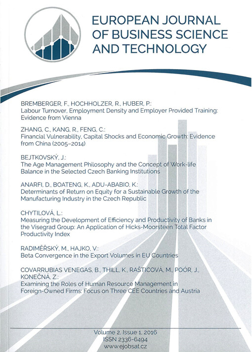 European journal of business science and technology