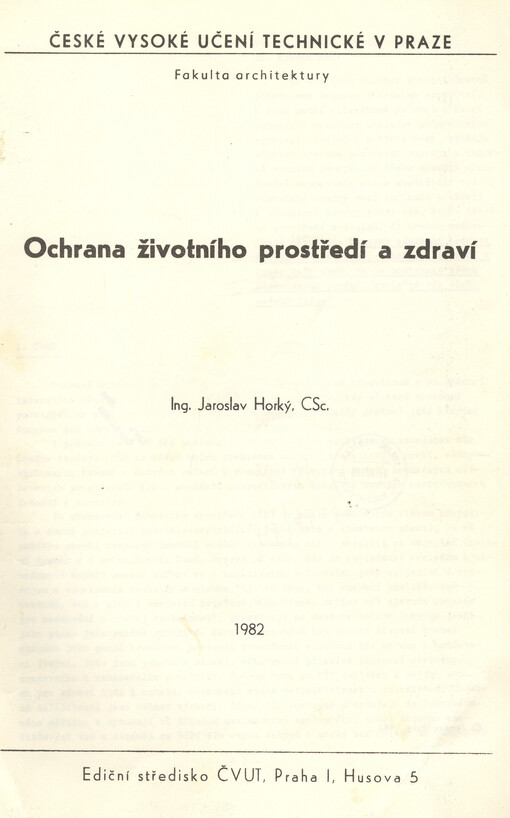 Ochrana životního prostředí a zdraví