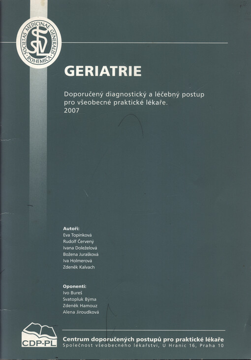 Geriatrie : doporučený diagnostický a léčebný postup pro všeobecné praktické lékaře