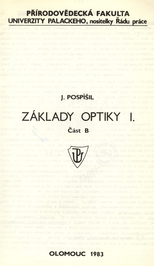 Základy optiky I. Část B