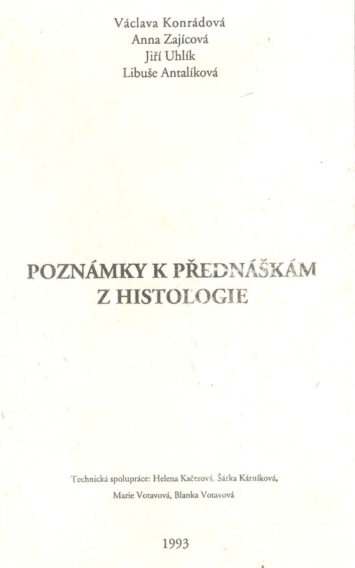 Poznámky k přednáškám z histologie