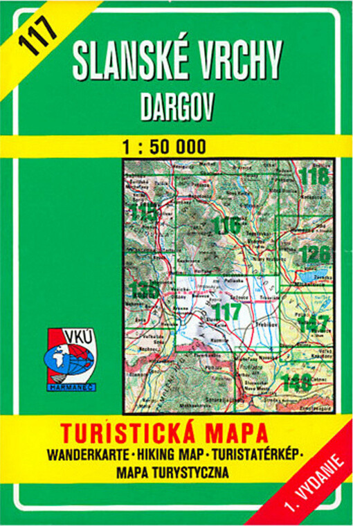 Slanské vrchy. Dargov : Turistická mapa. Mierka 1:50 000