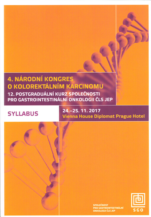 4. národní kongres o kolorektálním karcinomu ; 12. postgraduální kurz Společnosti pro gastrointestinální onkologii ČLS JEP : 24.-25.11.2017 Vienna House Diplomat Prague Hotel