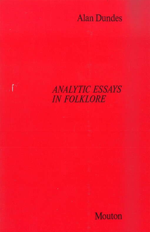 Analytic essays in folklore