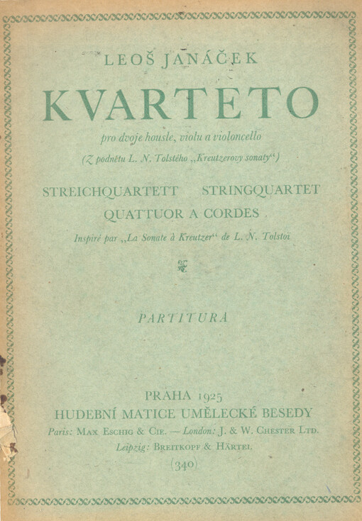 Kvarteto pro dvoje housle, violu a violoncello z podnětu L.N. Tolstého 