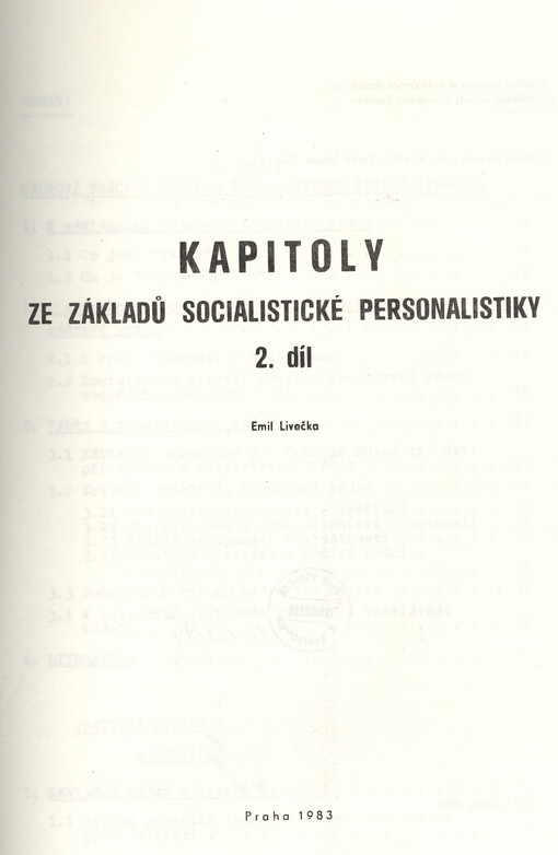 Kapitoly ze základů socialistické personalistiky :skripta pro posl. filosof. fakulty Univ. Karlovy.Díl 2
