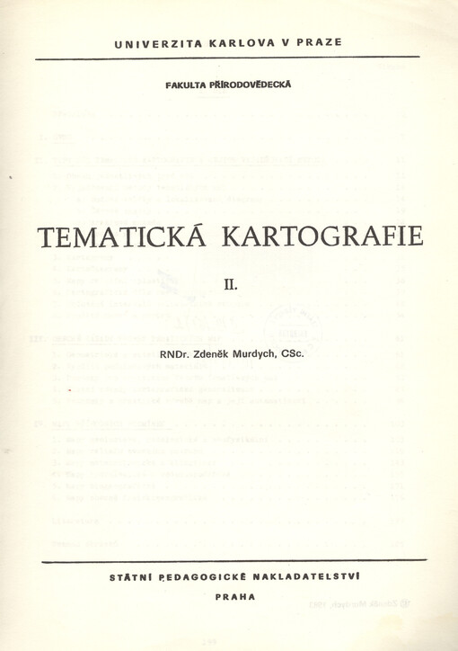 Tematická kartografie.[Díl] 2, II.