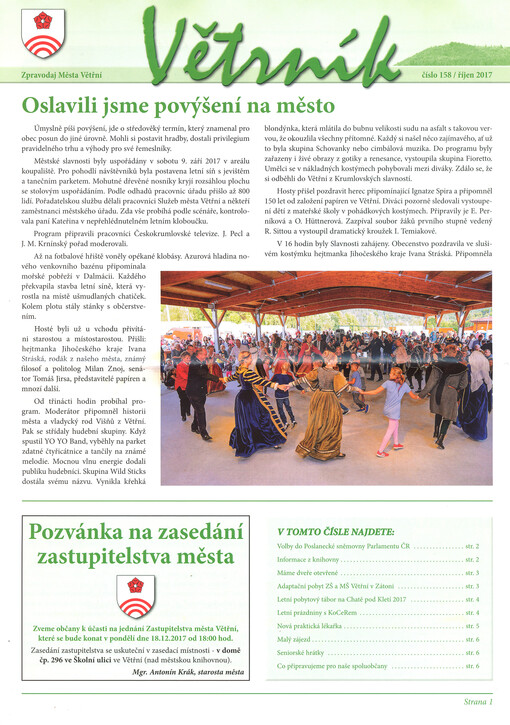 Větrník : noviny MNV ve Větřní
