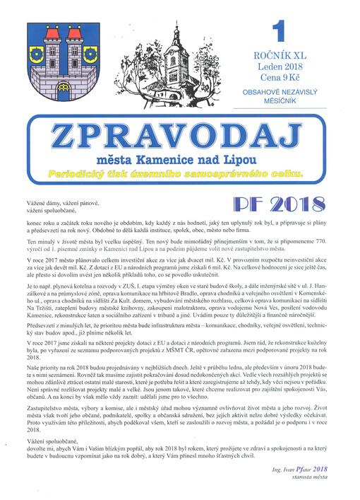 Zpravodaj města Kamenice nad Lipou :obsahově nezávislý měsíčník