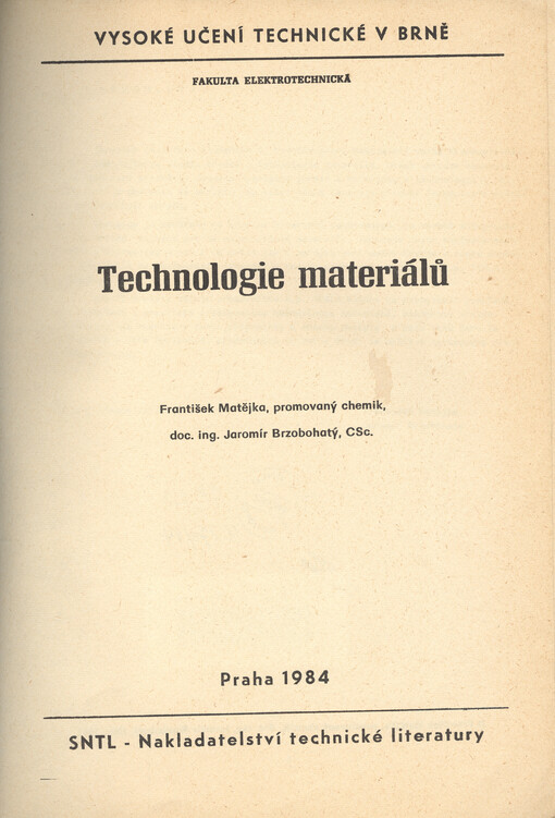 Technologie materiálů